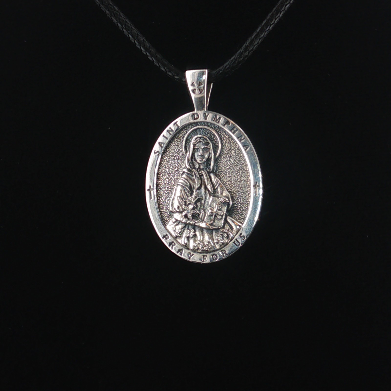 Sterling Silver Saint Dymphna Two-Sided Necklace