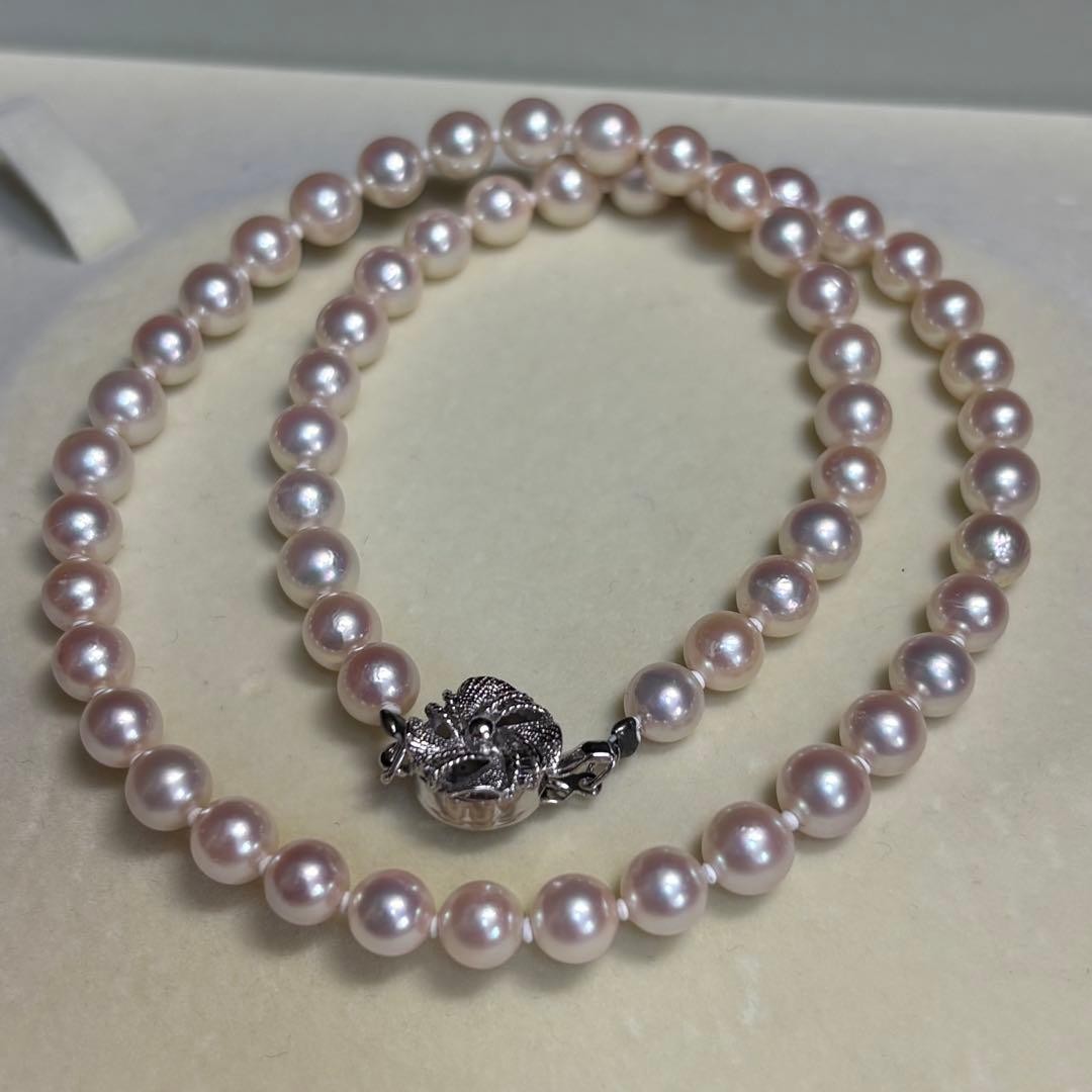 Akoya Pearl Necklace Genuine Pearl 6.0-6.2mm 42cm/16.5inch Beautiful Overtones
