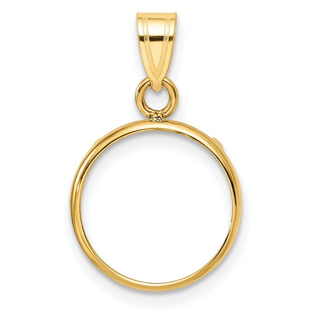14K Yellow White Gold Coin Bezel Pendant Mounting – 13mm-39.5mm Coin Size