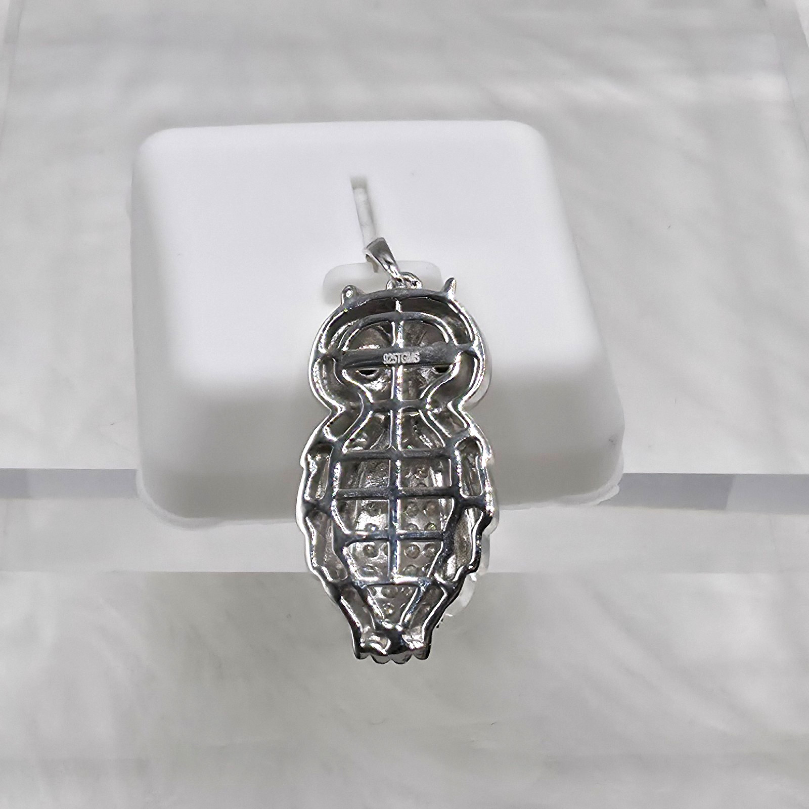 Moissanite Owl Pendant 925 Sterling Silver Cute Animals Bird