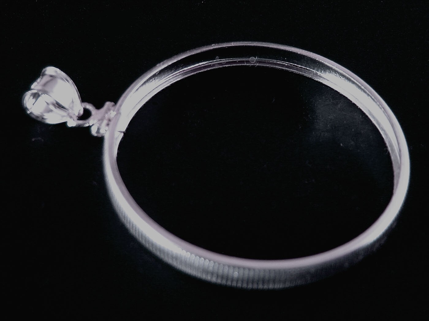 Coin Bezel Mount Sacagawea Dollar Reeded Edge Sterling Silver Soldered Bail New
