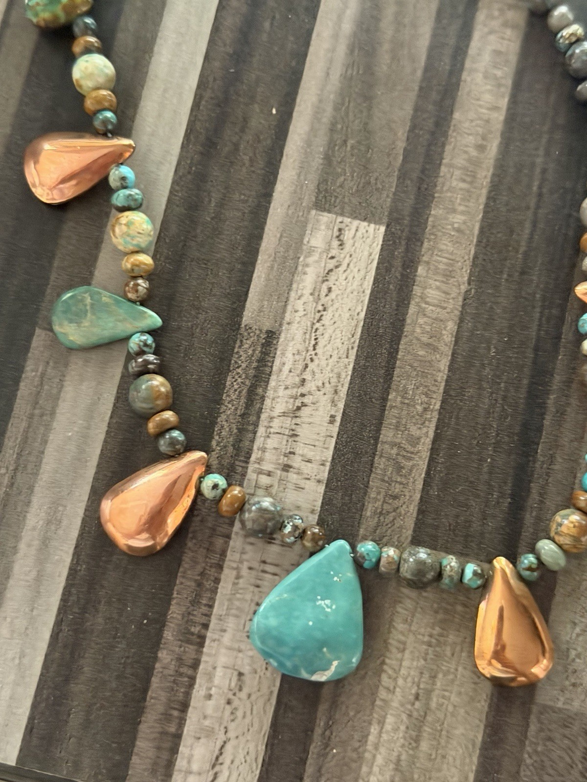 Jay King DTR Mine Finds Rose GoldTone Metal Turquoise Beaded Necklace