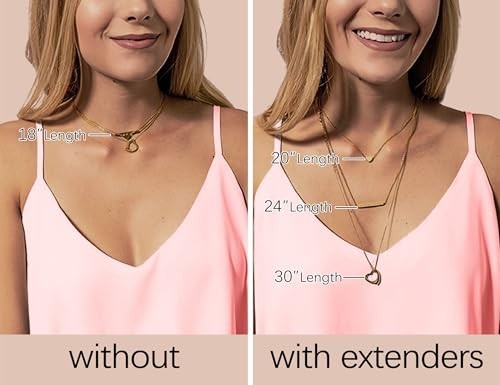 925 Sterling Silver & 14K Gold Necklace Extender Set – 1, 2, 3 & 2, 4, 6 Inch Lo