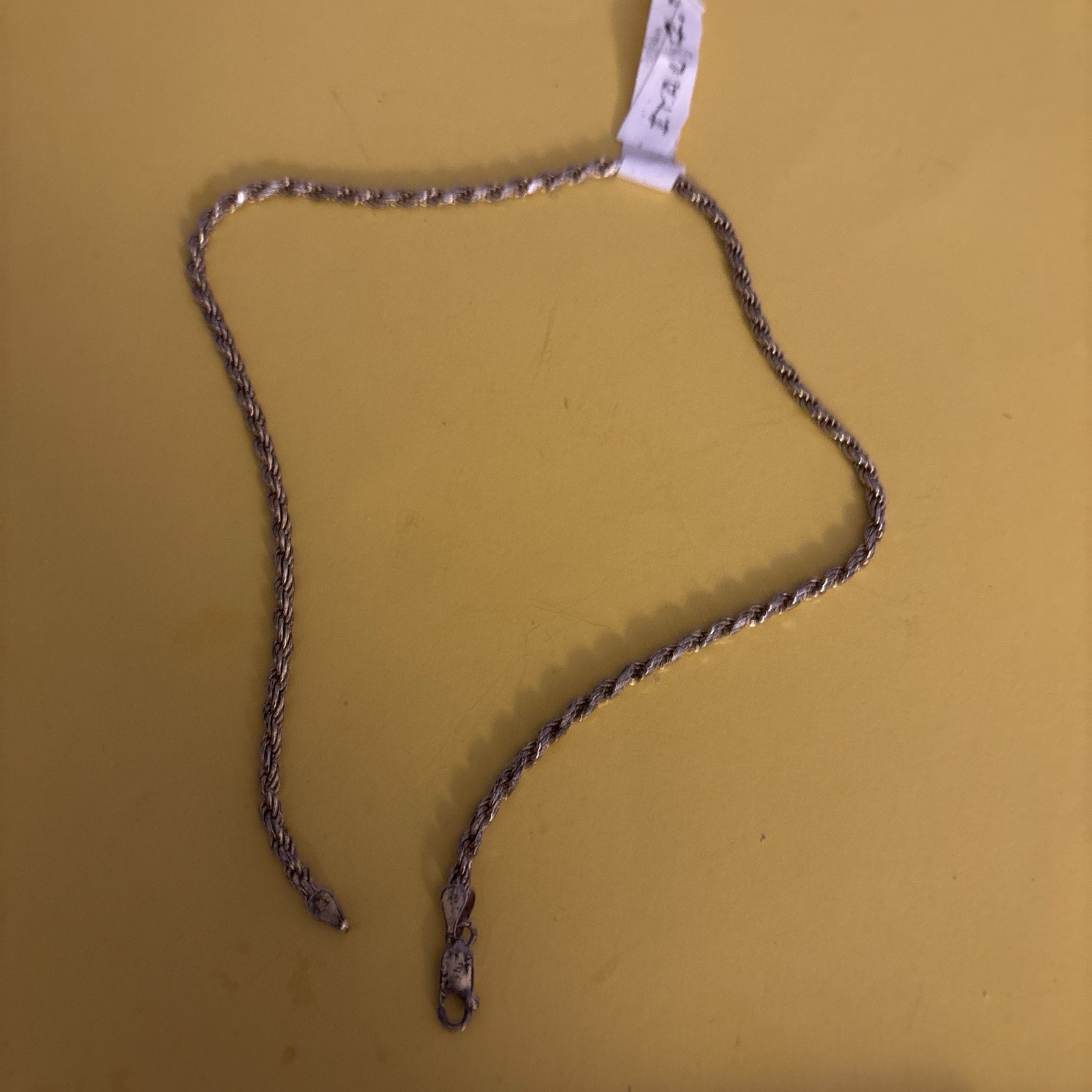 Solid 10K Gold Rope Chain Necklace 18″ 2.14g 2mm Genuine Diamond Cut Men Women