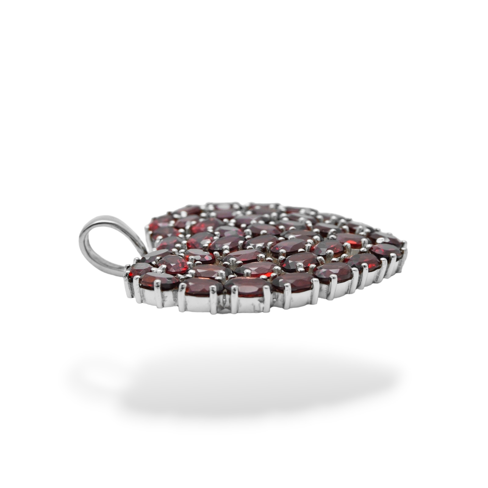 Red Garnet Gemstone Handmade 925 Sterling Silver Jewelry Heart Shape Pendant