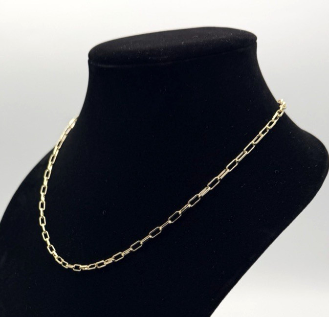 18K Gold Filled 19.5″ 3.5mm 9g Rolo Paperclip Link Chain (Stamped) New
