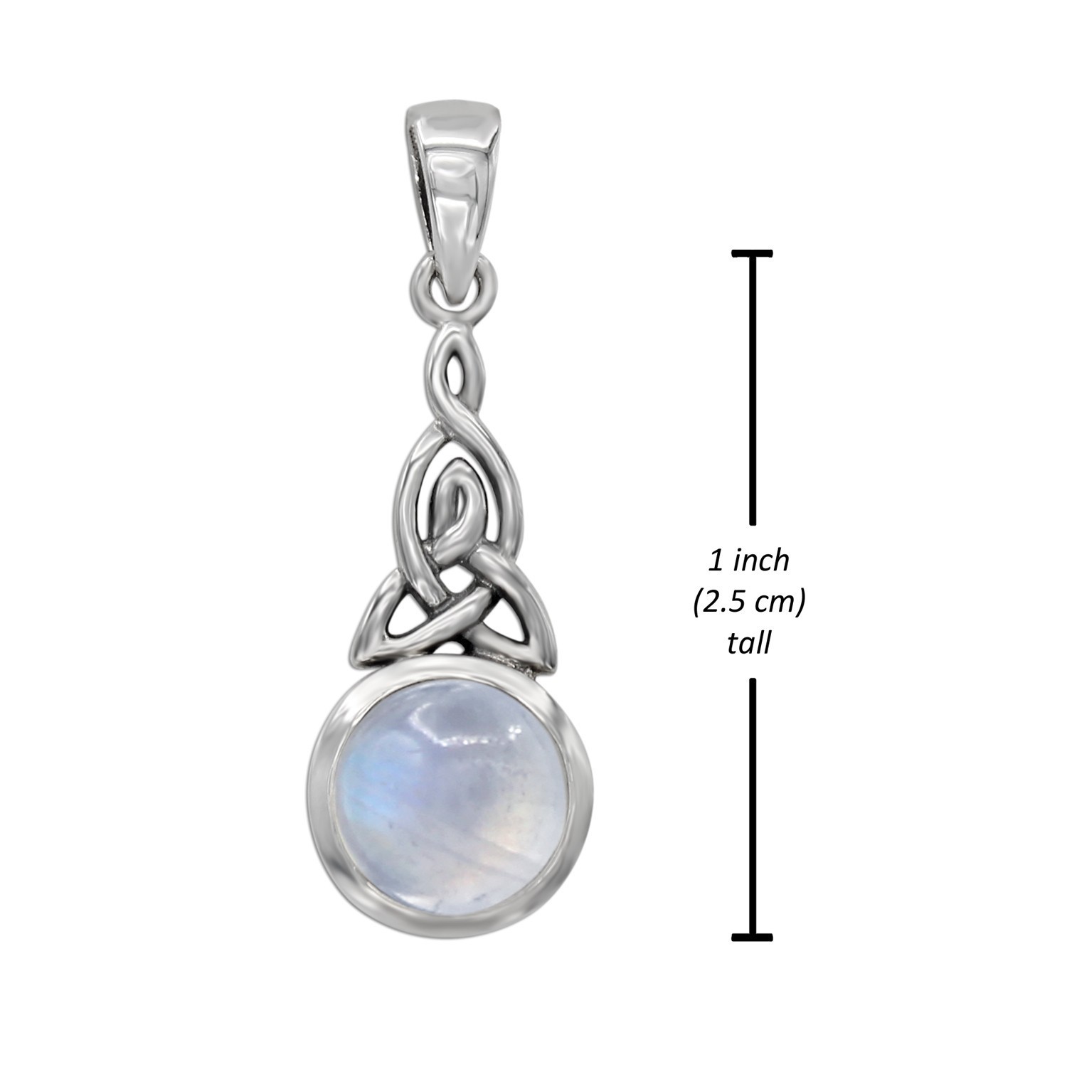 Celtic Moonstone Necklace – .925 Sterling Silver Motherhood Knot Pendant Jewelry