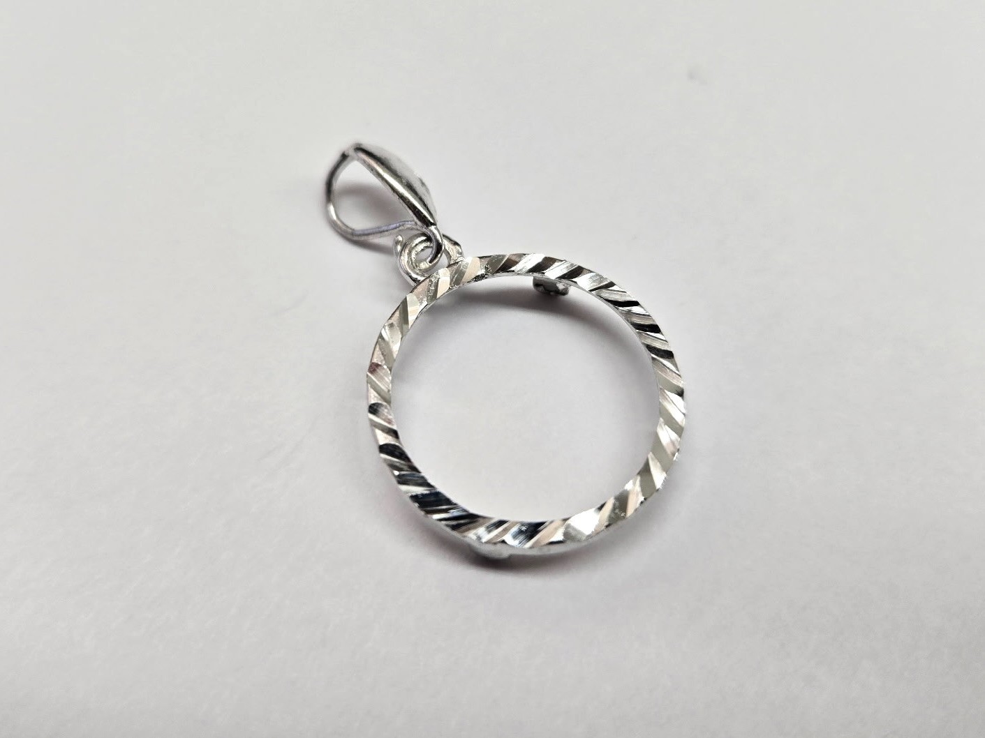 925 Sterling Silver 10 Cent Dime Coin Bezel 18mm Diamond Cut Prong Cut