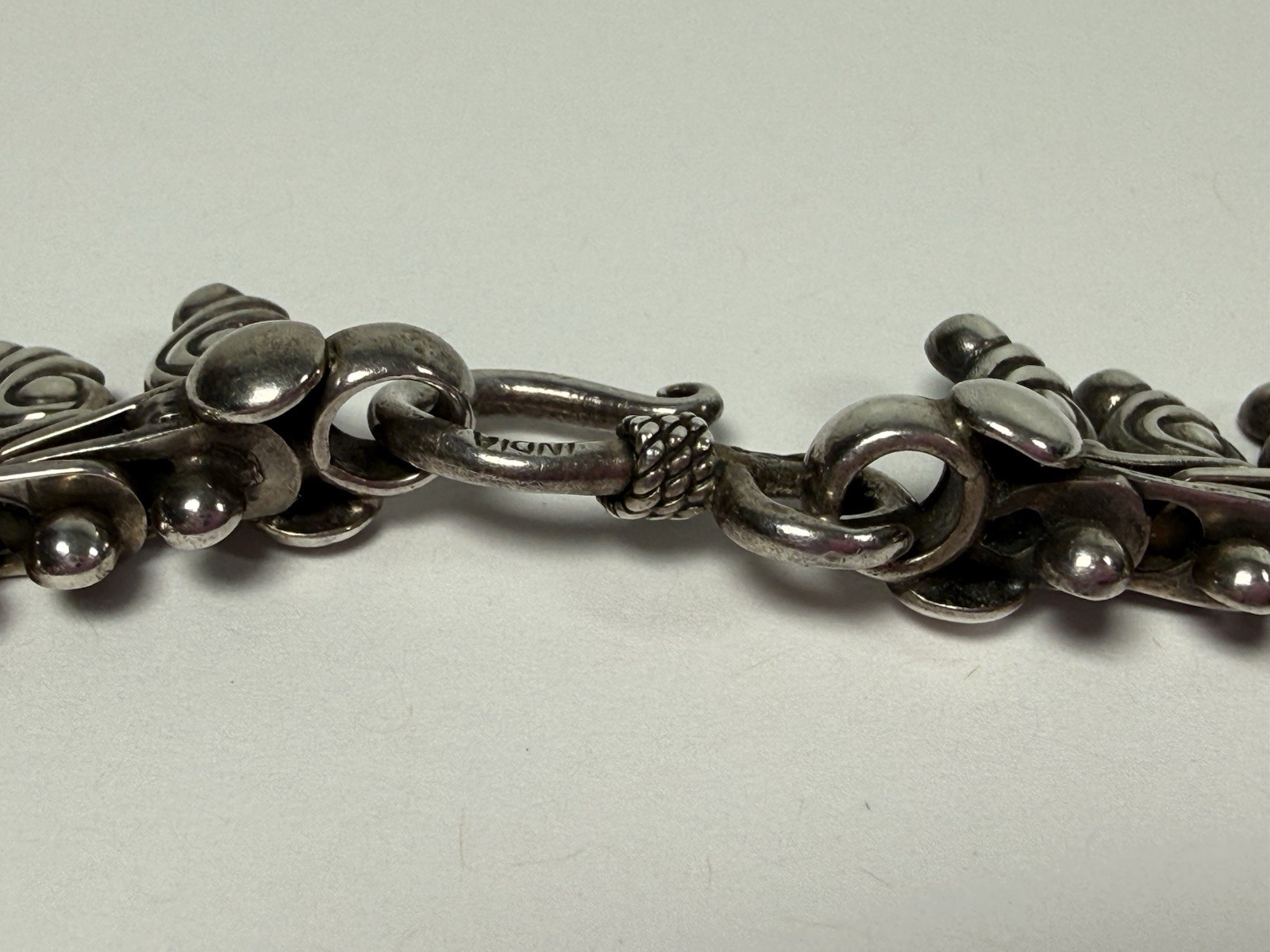 VTG Sterling Silver 17” Necklace Rajasthan India Tribal 15mm Bohemian