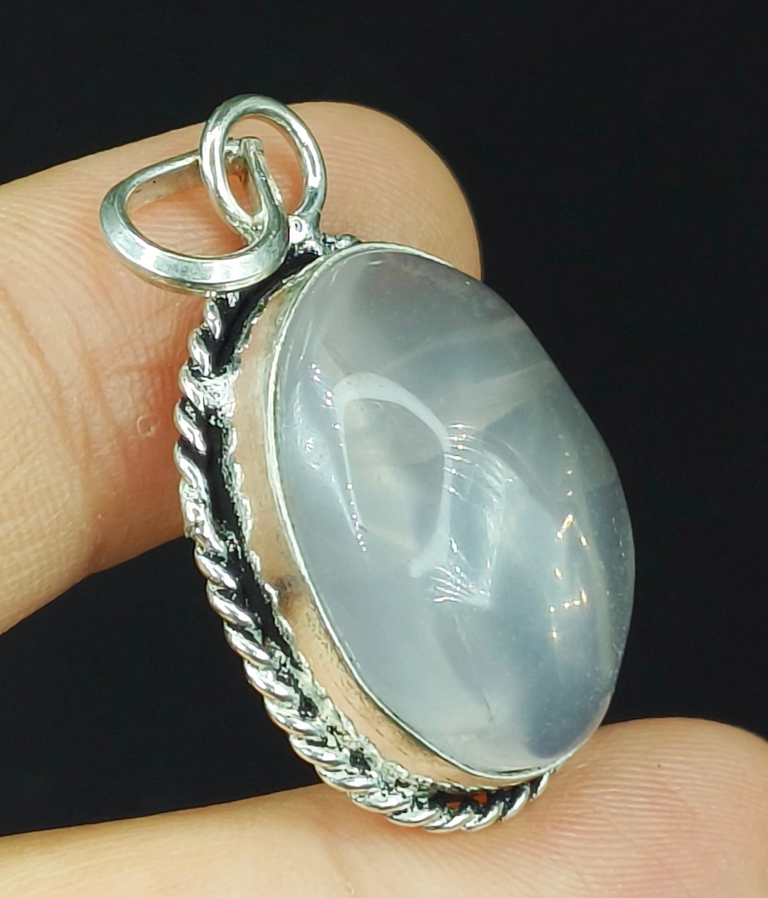 925 Sterling Silver Handmade Jewelry Natural Rose Quartz Gemstone Pendant