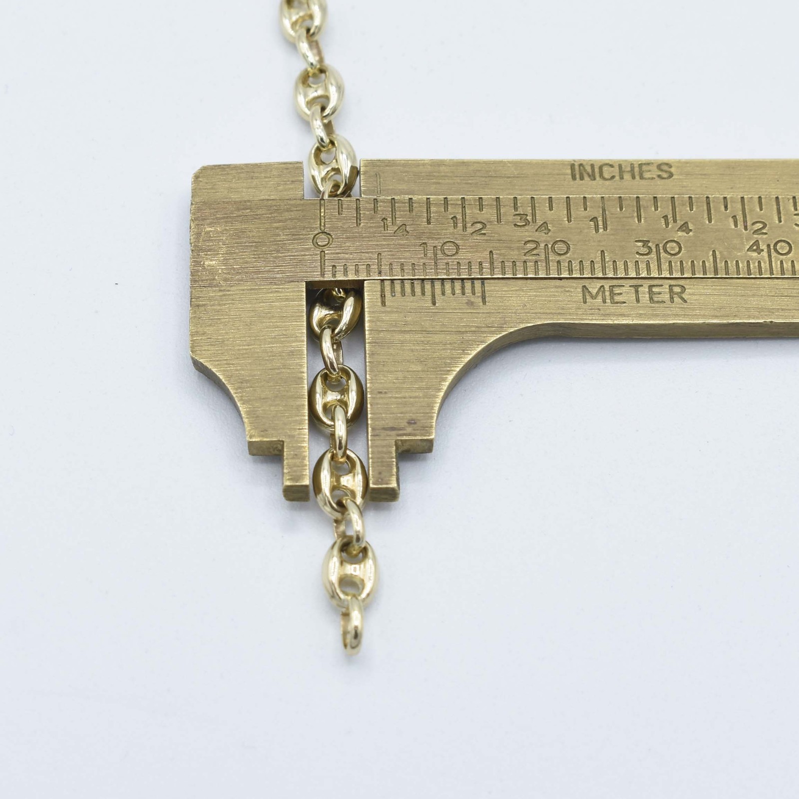 5mm Puffed Mariner Anchor Link Chain Necklace Real 14K Yellow Gold All Sizes