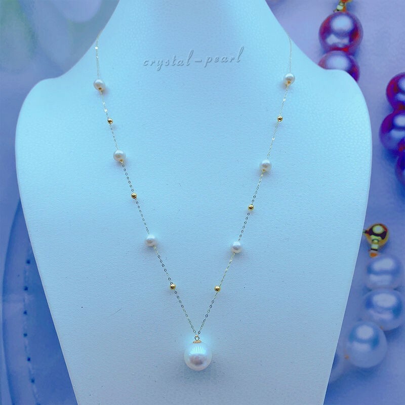Stunning 18″ AAA+ south sea NATURAL WHITE PEARL NECKLACE 14K