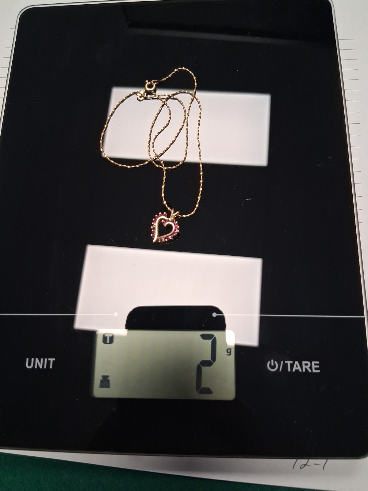 Vintage Italy 14k Yellow Gold & Ruby Heart Pendant 16″ Necklace – 2 Grams