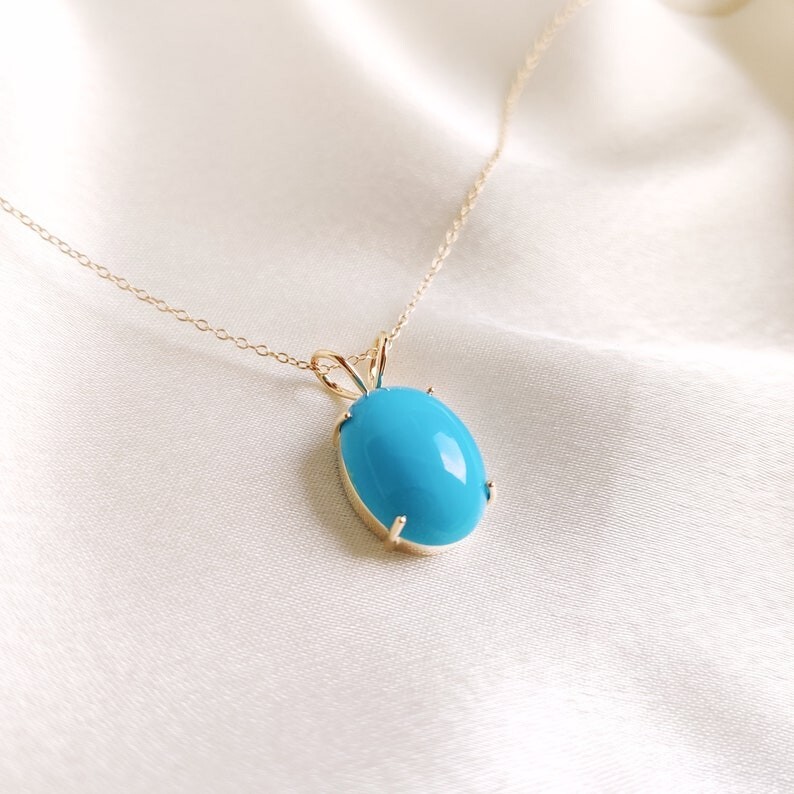 Sleeping Beauty Turquoise Pendant, 925 Sterling Silver Arizona Turquoise Pendant