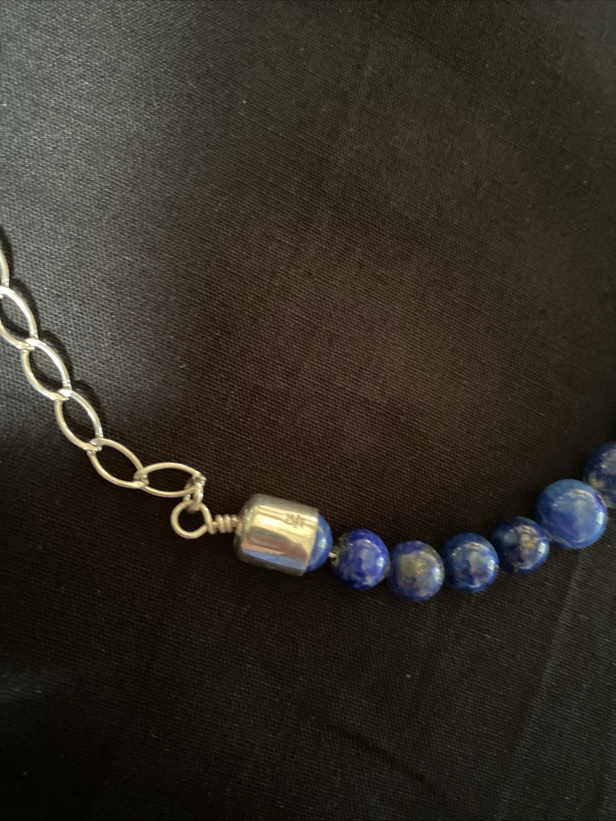 Jay King DTR Lapis Lazuli Chunky Beaded Necklace 925 Closure Excellent