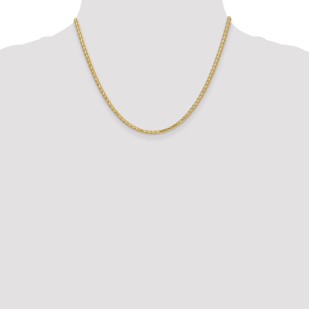 Real 14kt Yellow Gold 18 inch 2.8mm Flat Wheat with Lobster Clasp Chain; 18 inch