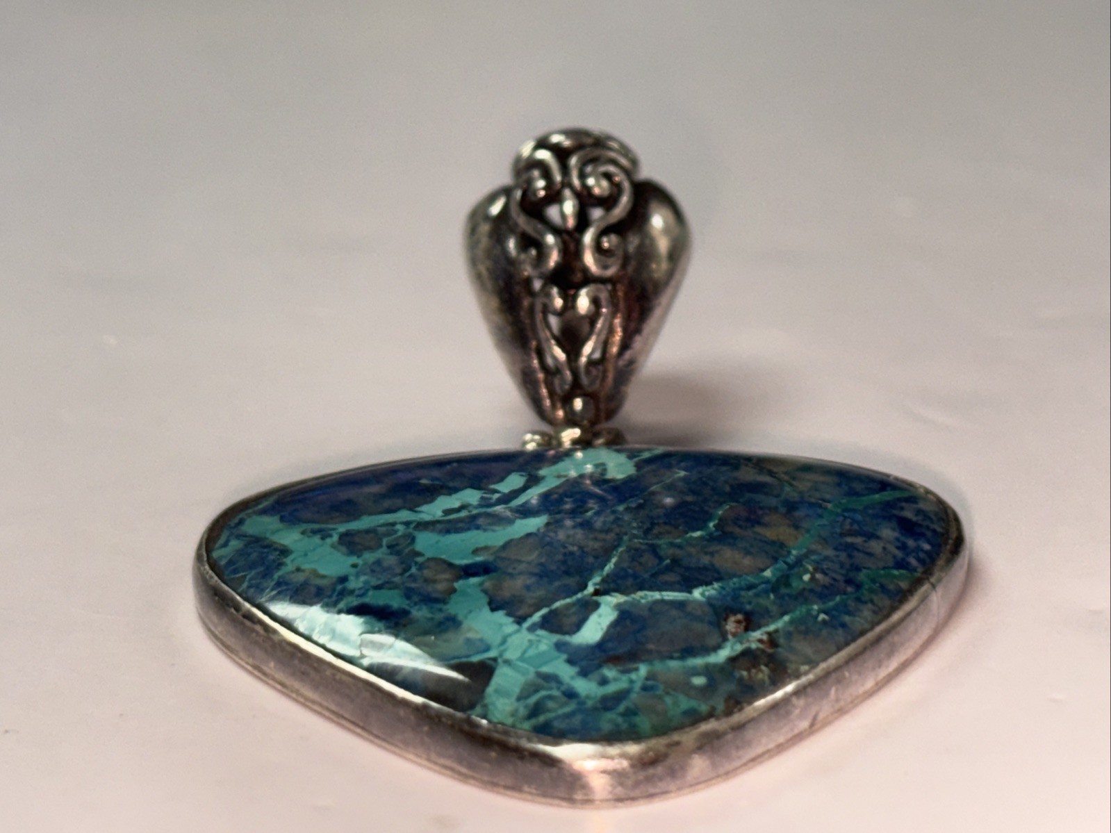 925 Sterling Silver Gemstone Pendant ~ 15.5 grams ~ 2.25” ~ READ DESCRIPTION