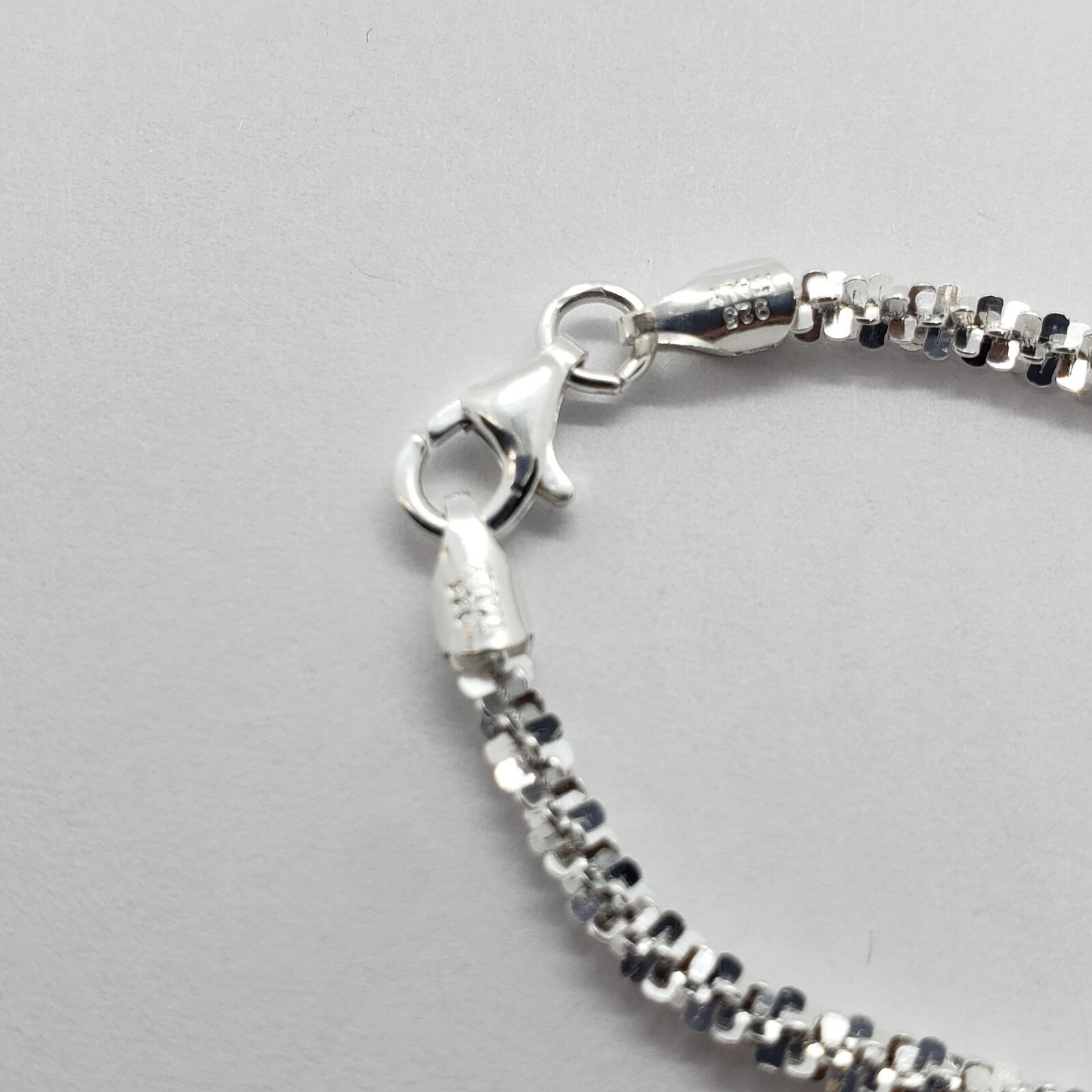 Sterling Silver Sparkle Rock Chain Necklaces & Bracelets 1.8mm Diamond Cut 7-24″
