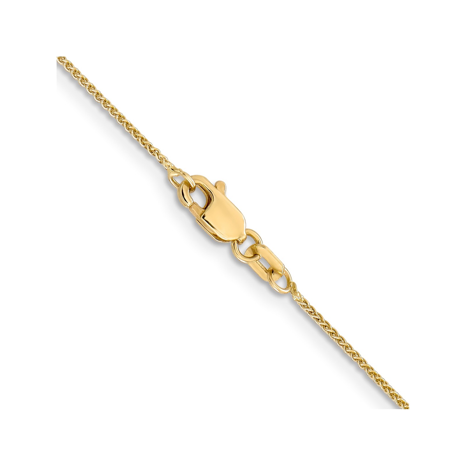 10K Yellow Gold 0.8-0.85mm Spiga (Wheat) Chain Necklace 16-30 Inch Mens Womens