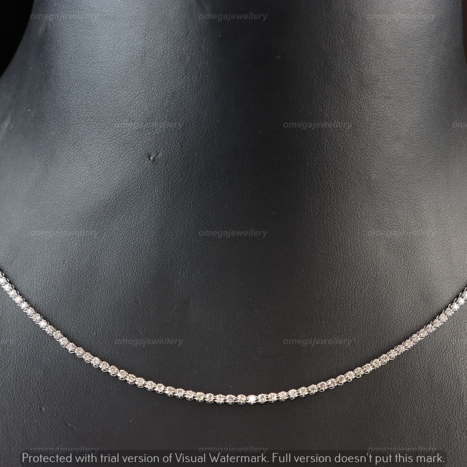 2.07CT Certified Natural Diamond Tennis Necklace 16 inch Women’s