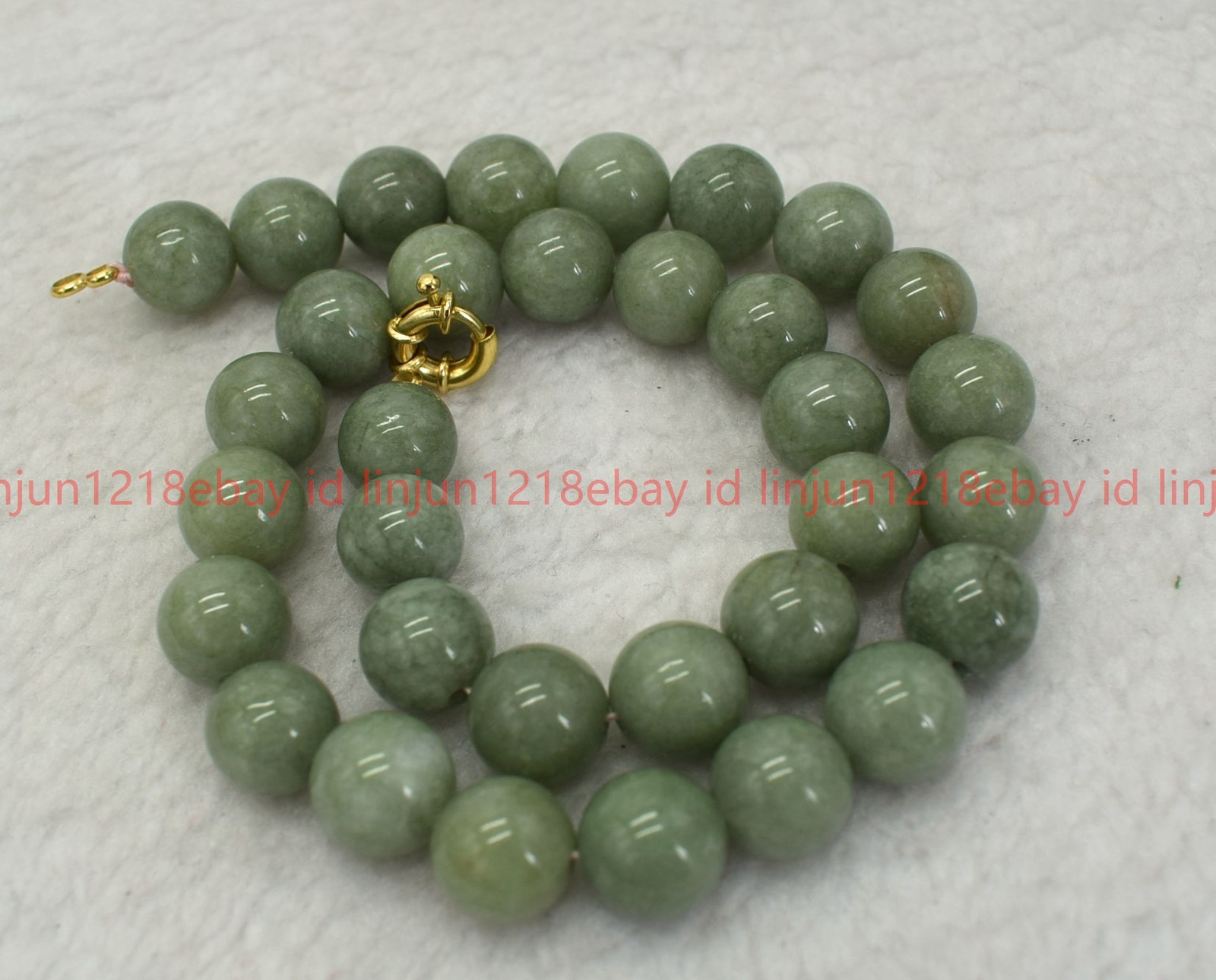 Natural 12mm A Green Jade Round Gemstone Beaded Necklace Bracelet 16-28/7.5in