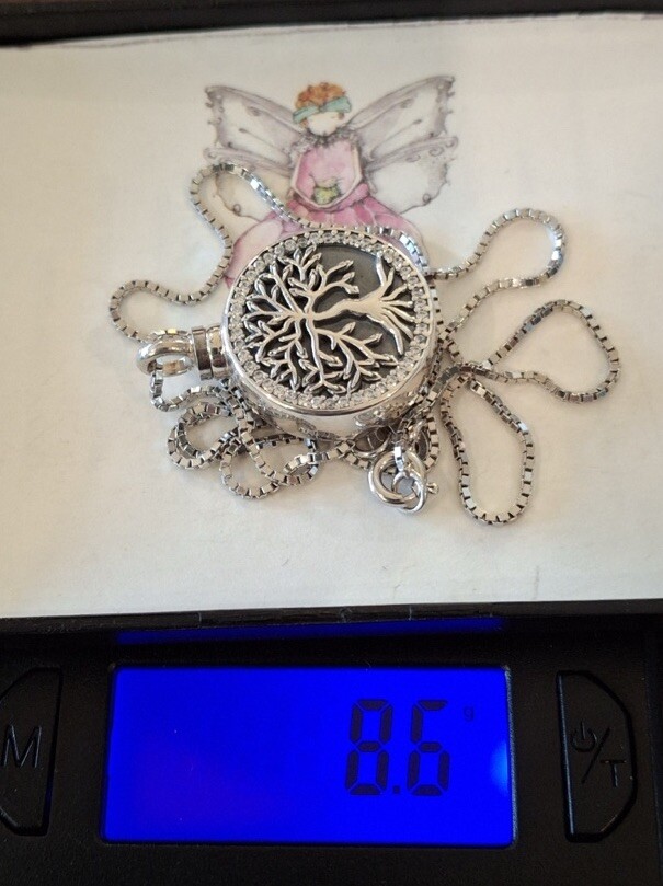 Tree Of Life Ash/urn Cz 925 Pendant 18 Inch Very Pretty ( FOR EVER IN THE HEART)