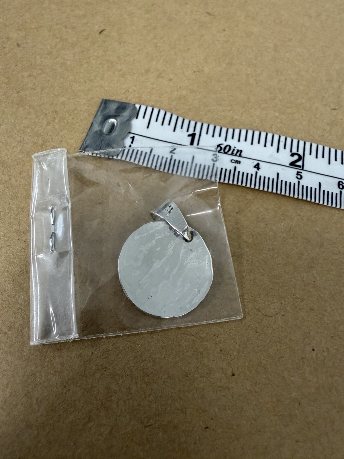.925 Sterling Silver pendant necklace HAMMERED designer BRAND NEW CIRCLE