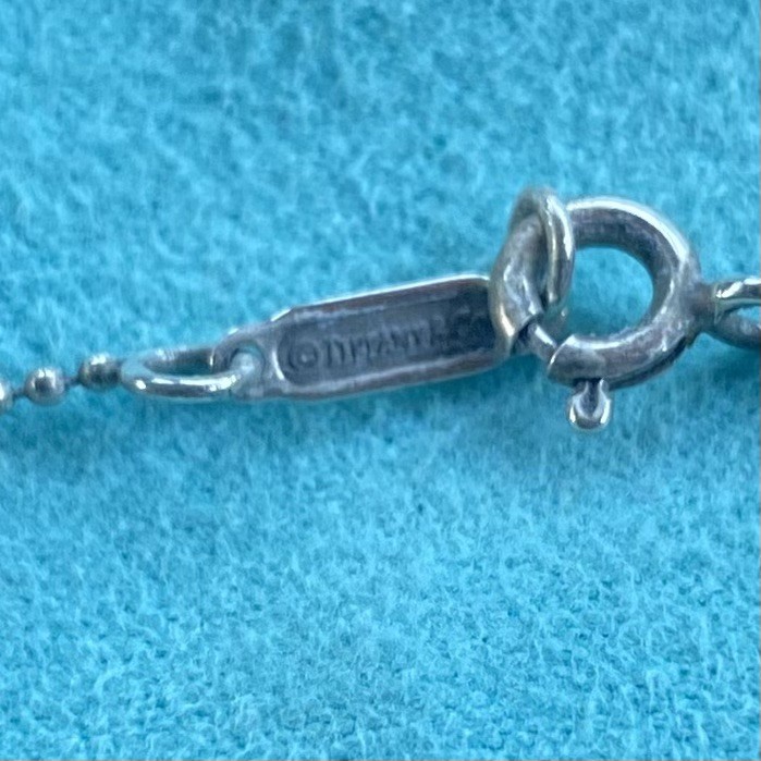 Tiffany & Co. Sterling Silver Large 2.5” Oval Key on 36” Beaded Chain