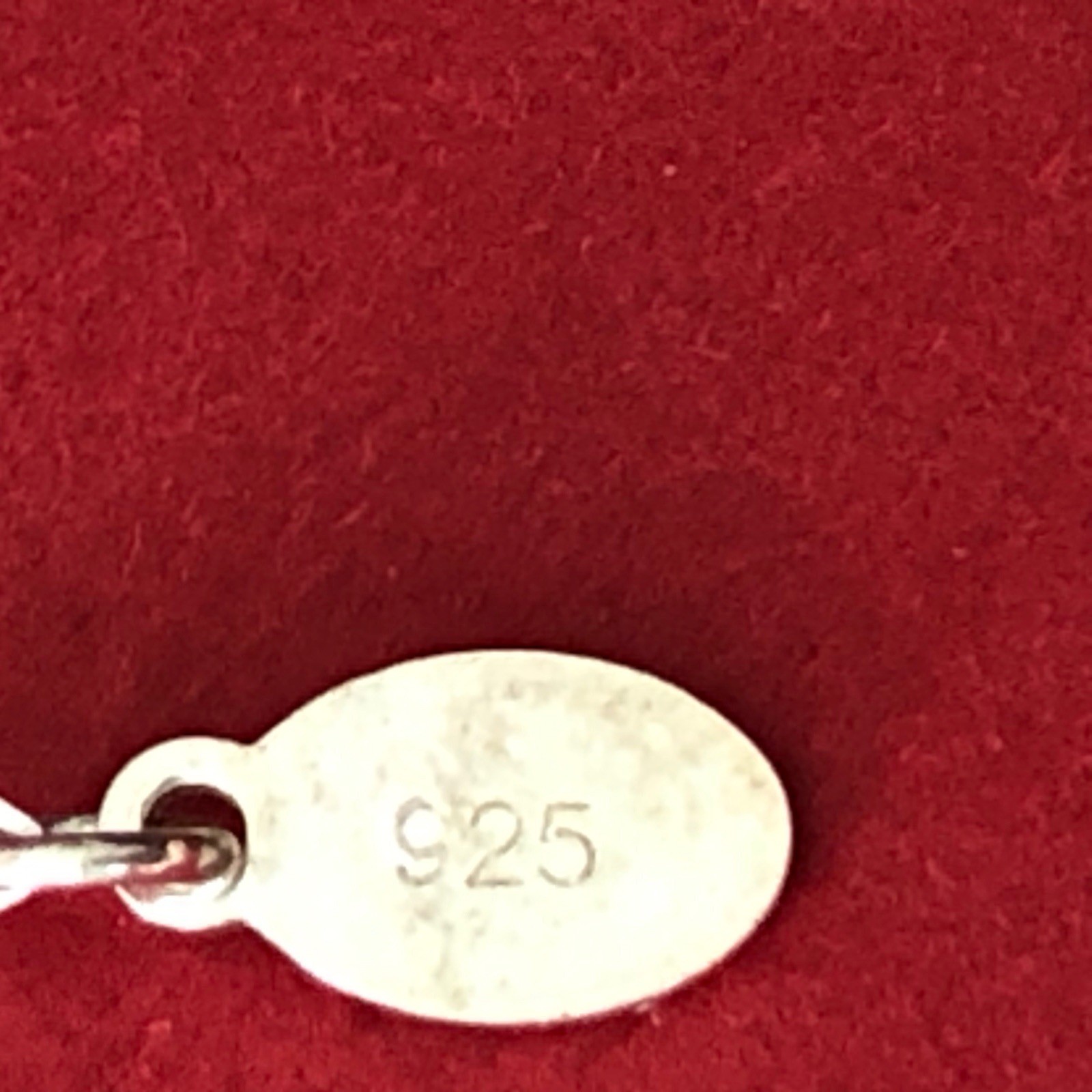 Sterling Silver 925 Necklace Two Circles Interconnected Tag EFY 18”+ Lobster