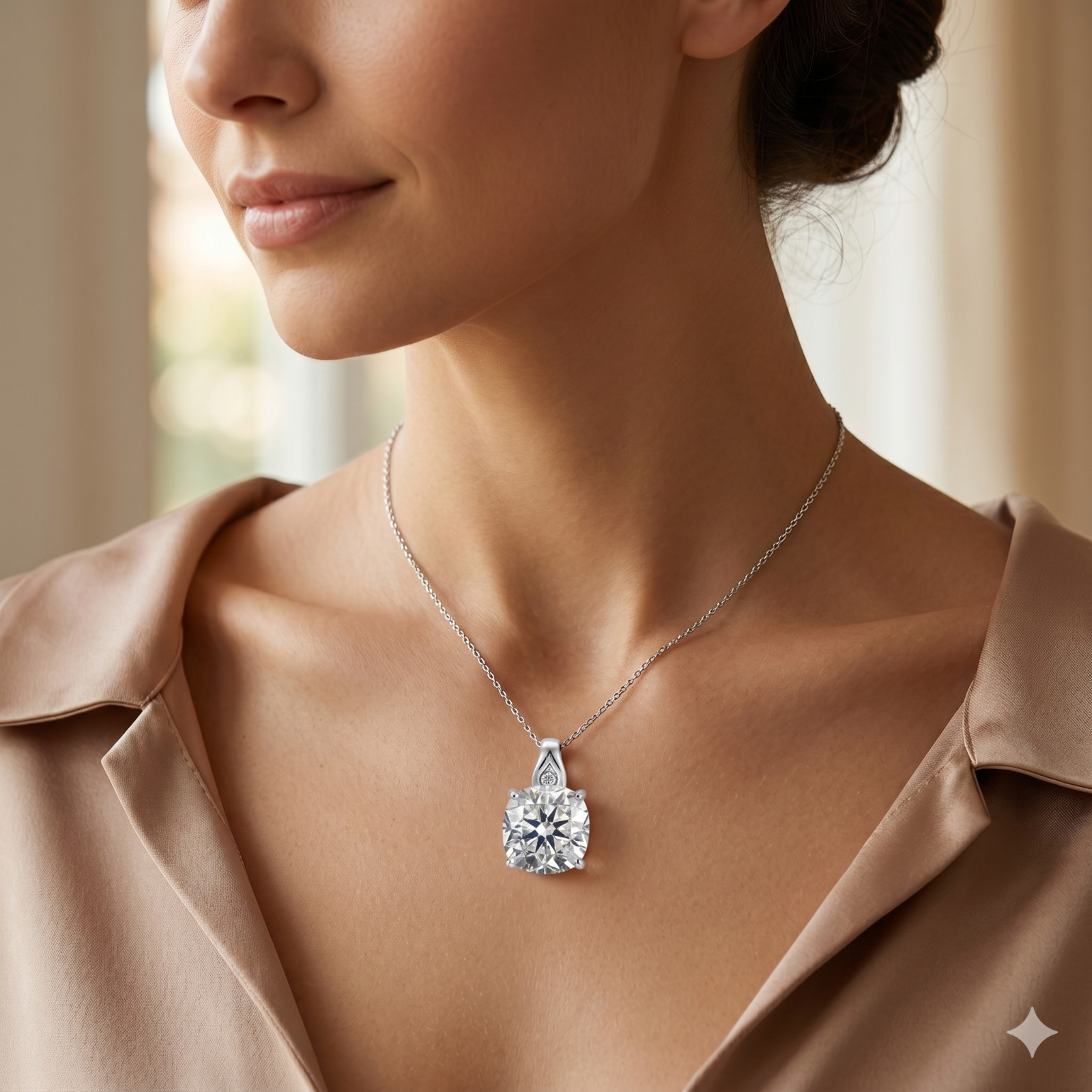 Amazing 4.59 Ct VVS1 Certified Diamond Solitaire necklace-FREE Diamond Studs