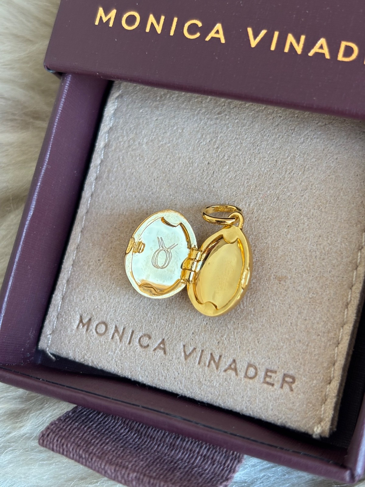 MONICA VINADER 💎 Locket 18k Gold & Rock Crystal RRP £99 Pre-Engraved