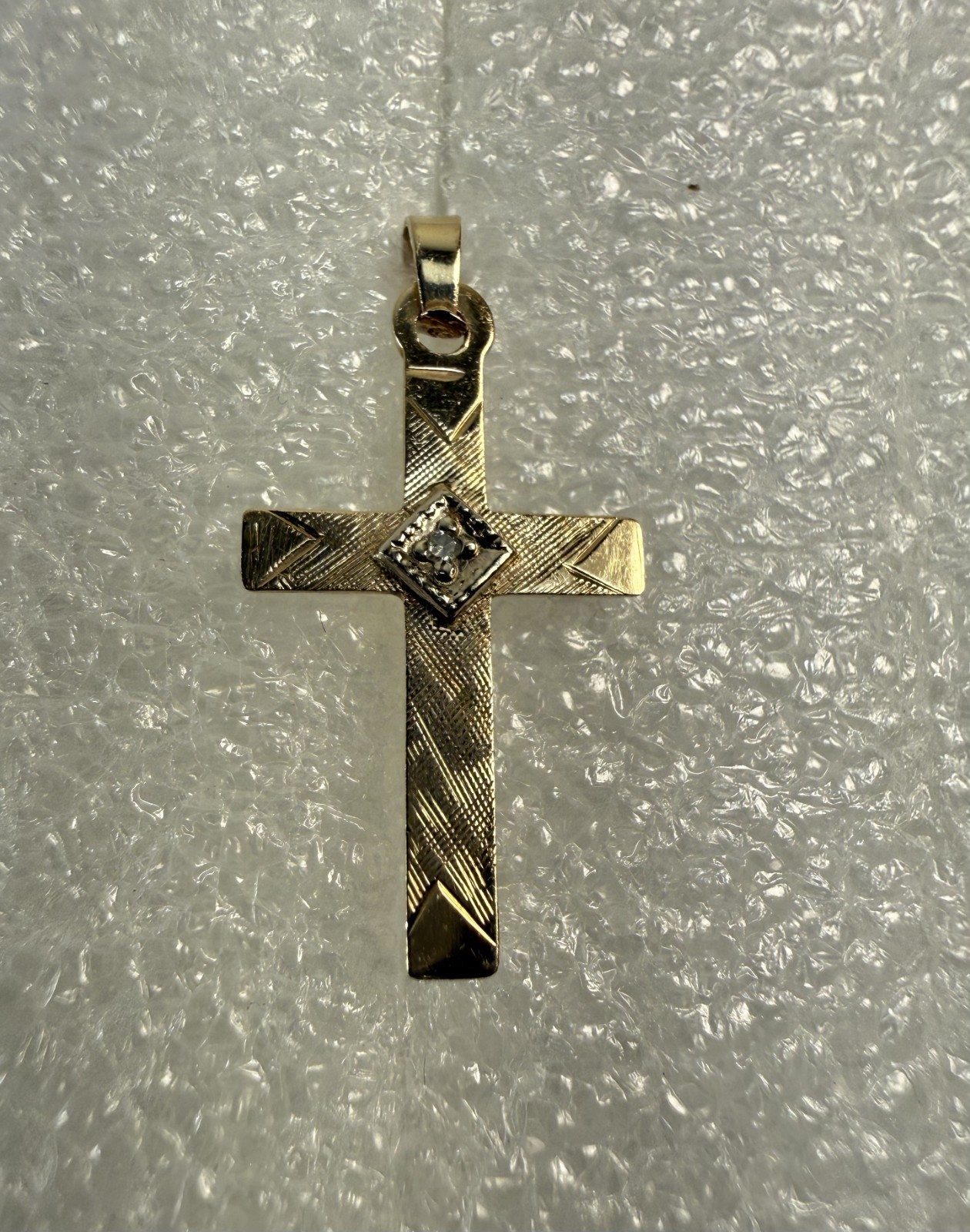 Vintage 14k Yellow & White Gold Cross Pendant
