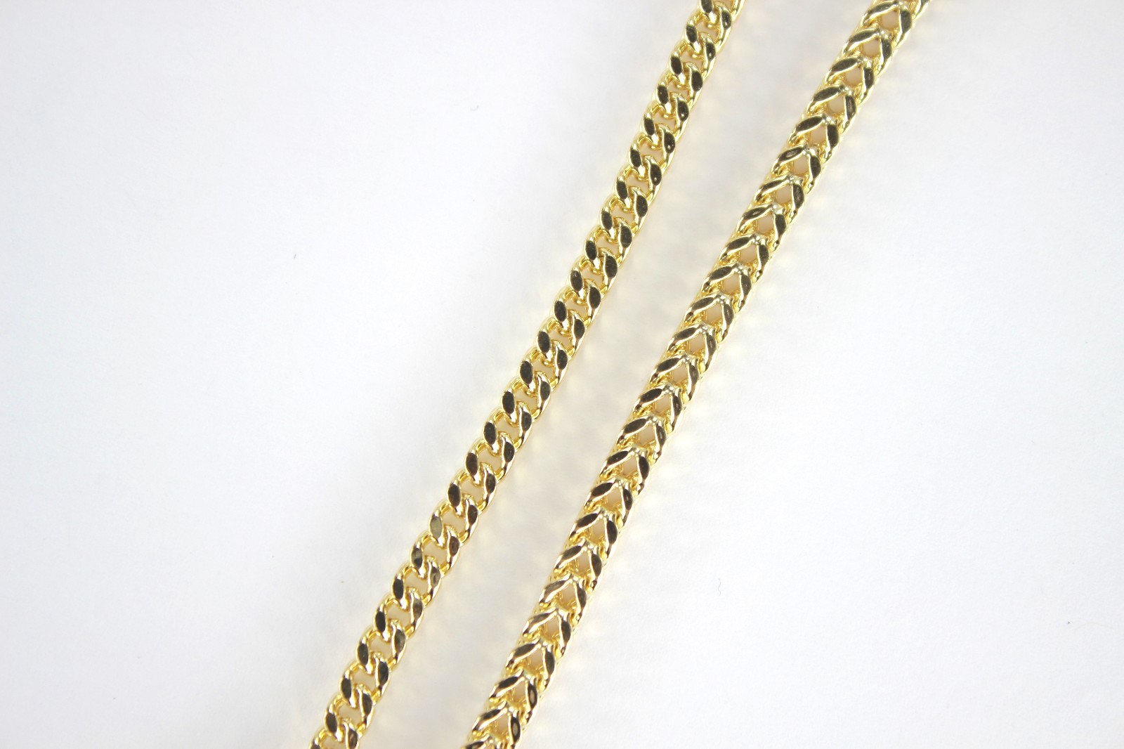 10K Hollow Yellow Gold Franco Box Link Chain Necklace Men Women 1.5mm~5mm 16-40″