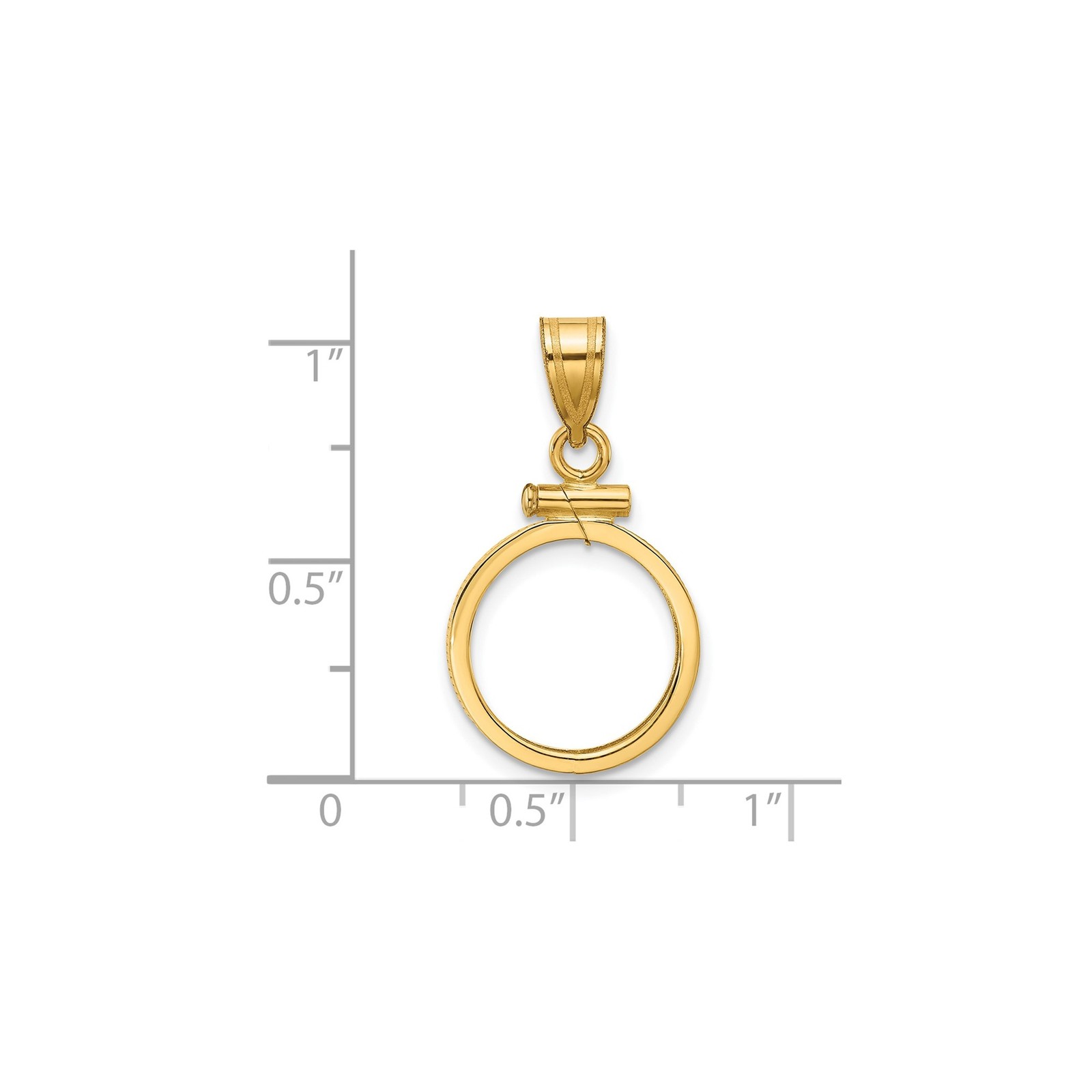 3¢ Trime Three Cent Silver Coin Bezel 14mm Screw Top 14k Yellow Gold