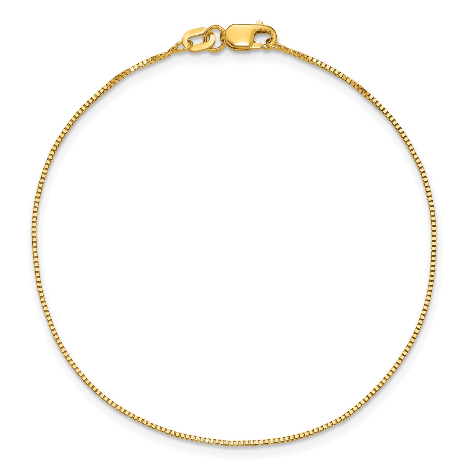 14K 7 inch .7mm Box with Lobster Clasp Bracelet Chain Necklace Mens Womens