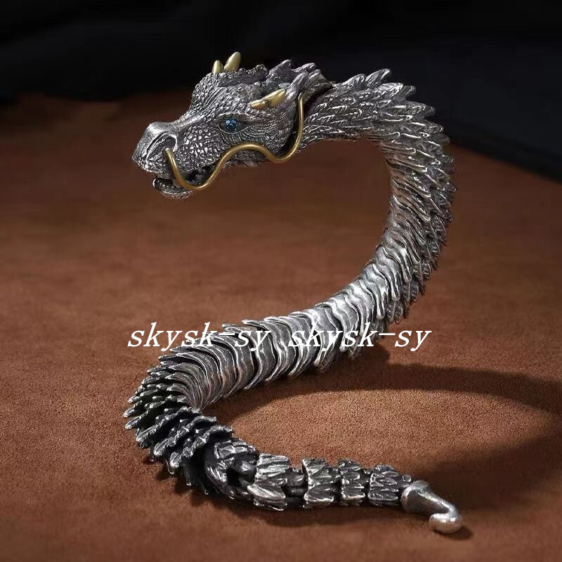 Collection Level Handmade Retro Style Thai Silver Bracelet Bibcock Jewelry