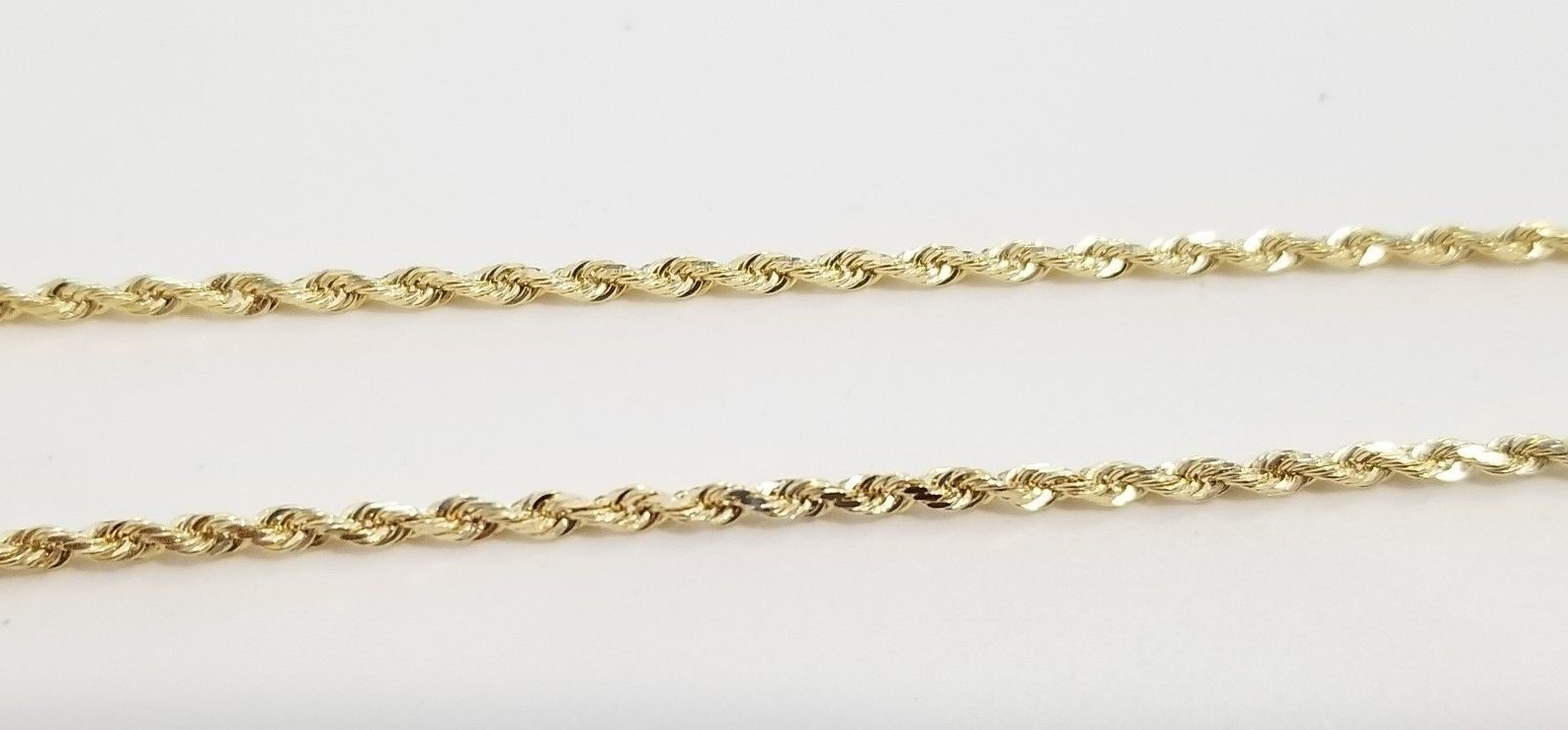 Clearance 100% Real 10k Yellow Gold Necklace Hollow Rope Chain 2mm 16″ inch
