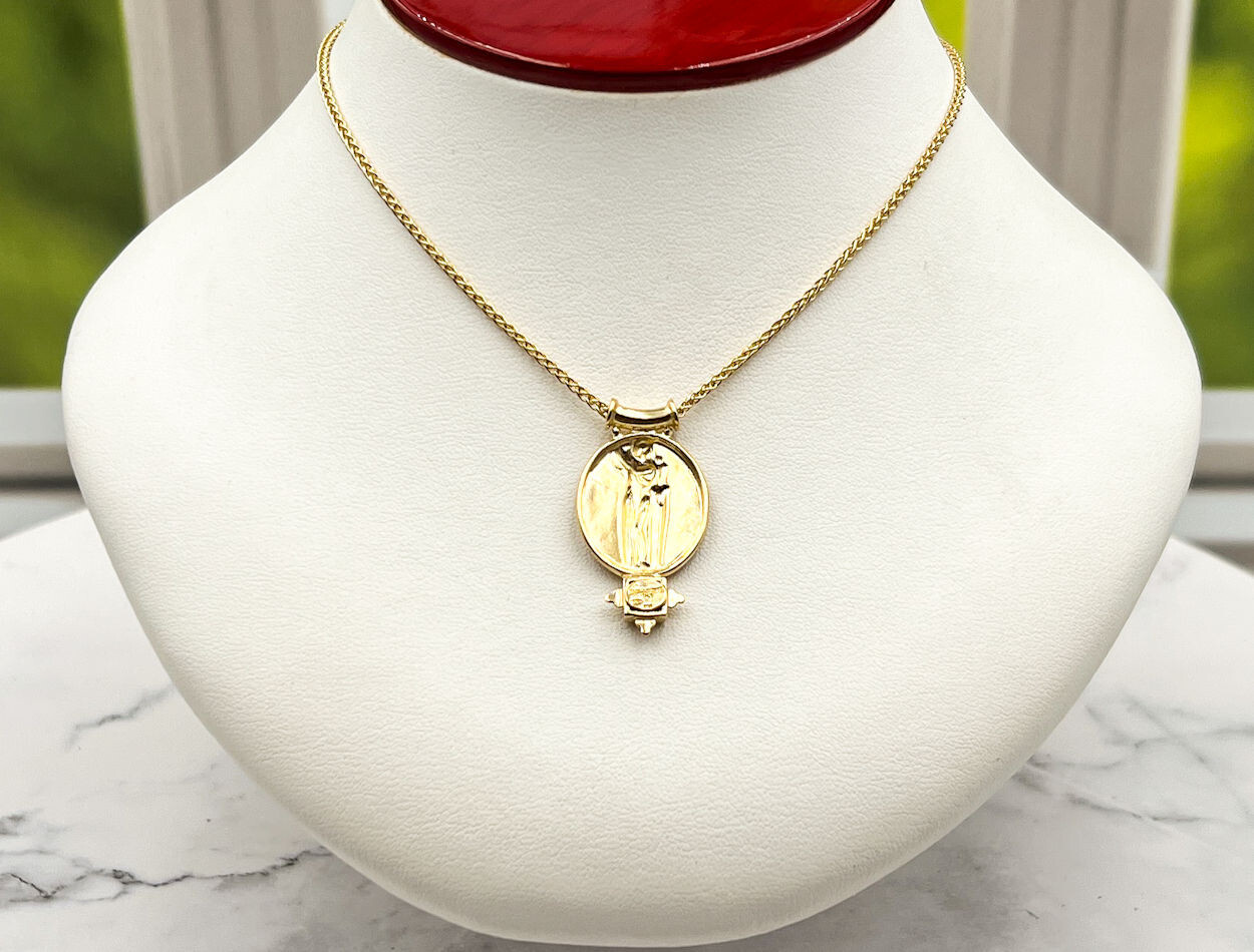 TAGLIAMONTE (2192N) 925SS/YGP Cameo Necklace*Ruby*Euterpe*Reg.$200