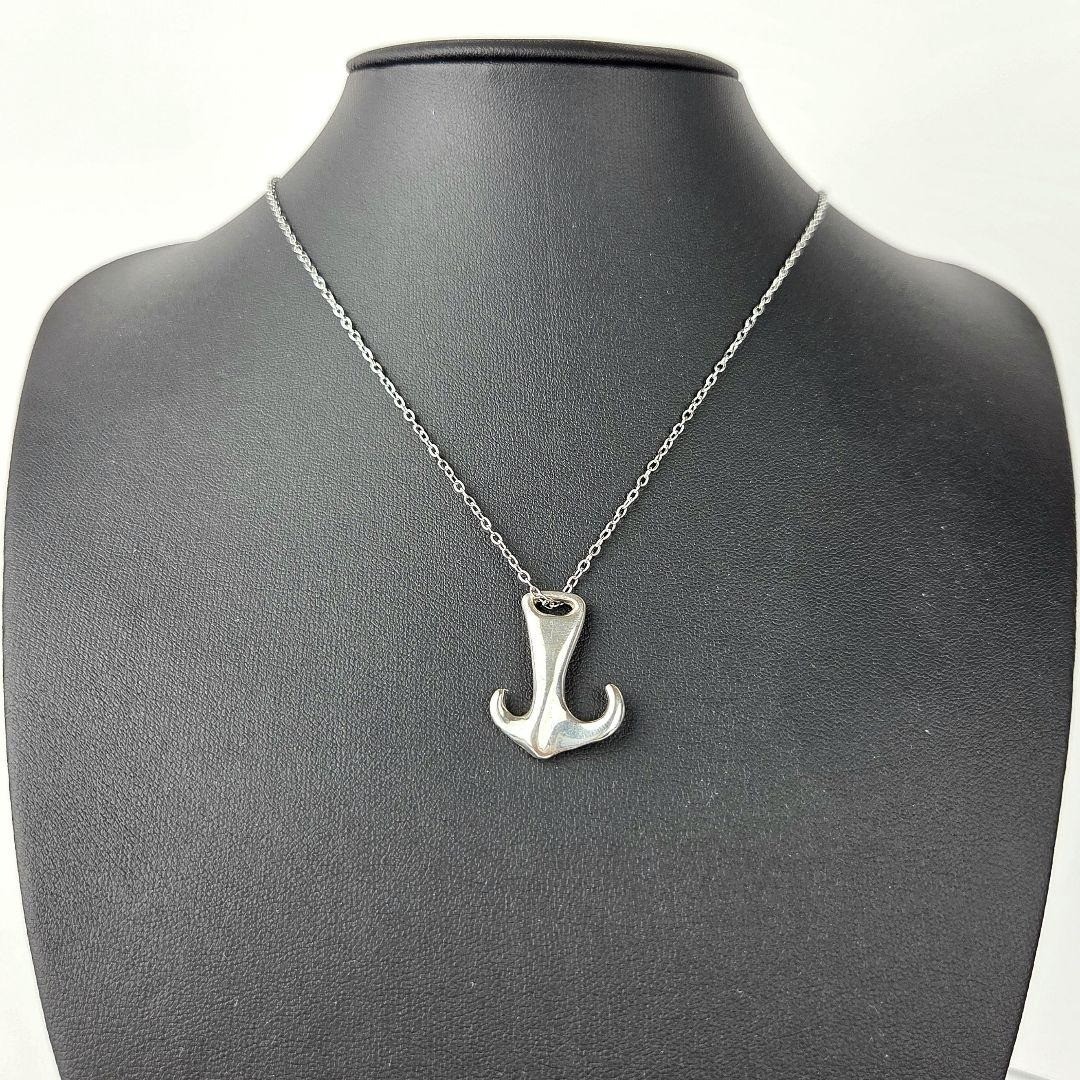 TIFFANY & Co Elsa Peretti Anchor Pendant Necklace Silver Generic Steel Chain