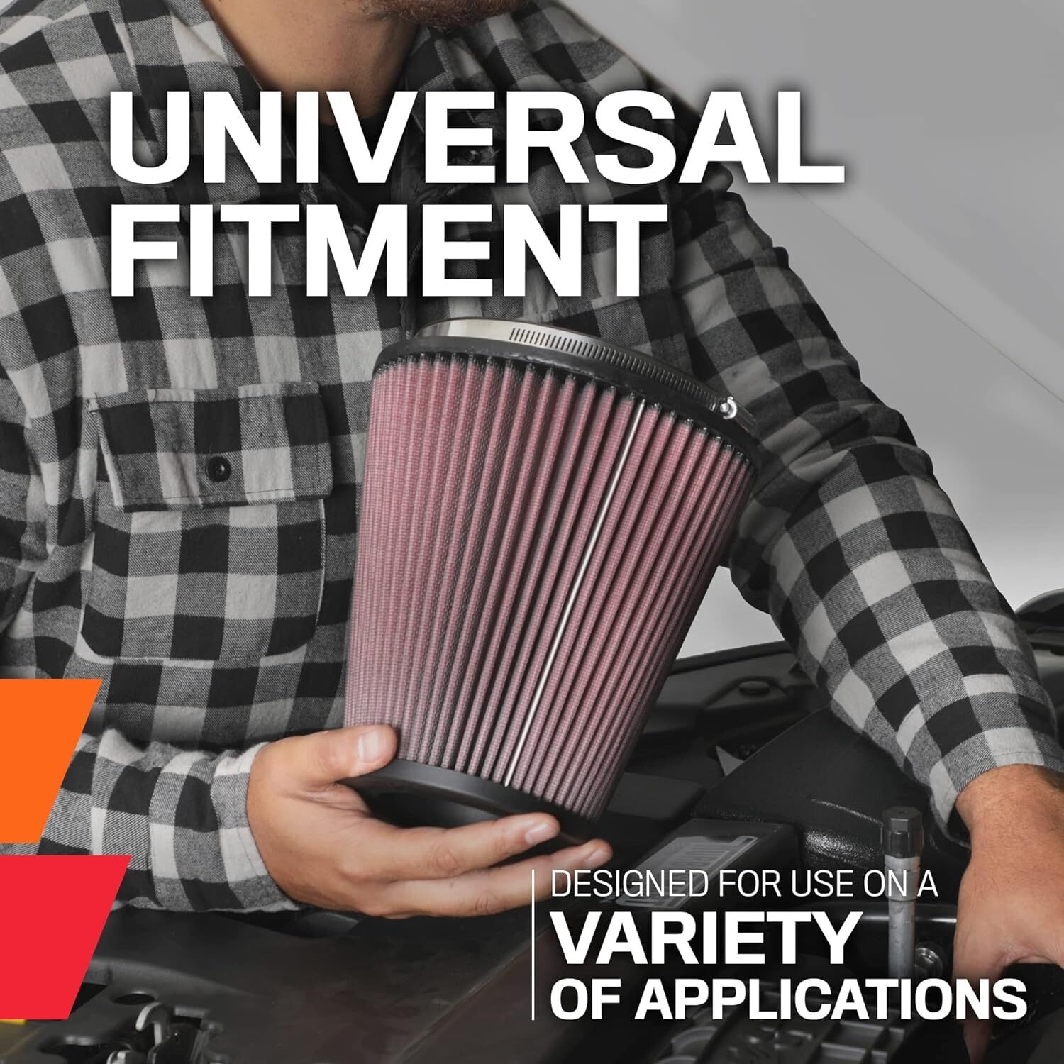 K&N High-Flow Original Lifetime Universal Clamp-On Air Filter High Performance