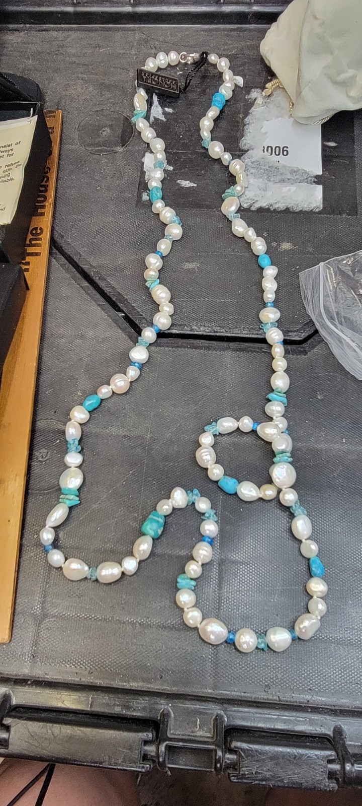 HONORA COLLECTION Freshwater Pearl Turquoise Topaz Beads Chips Necklace 39″ NWT
