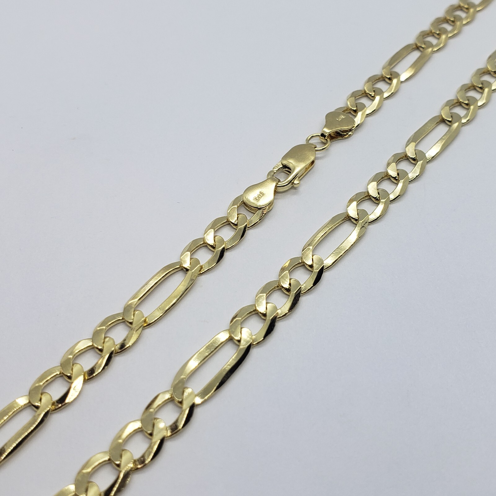 Authentic 14K Solid Gold Figaro Link Chain Men Women 6.5mm~7mm Necklace 7″~30″