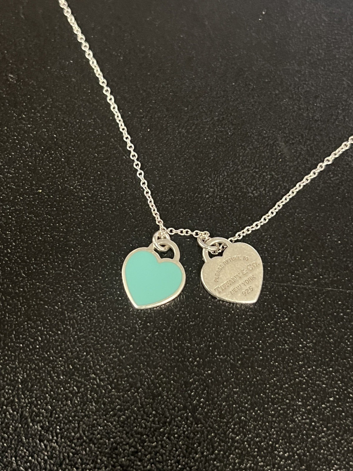 tiffany co Silver necklace Double Heart