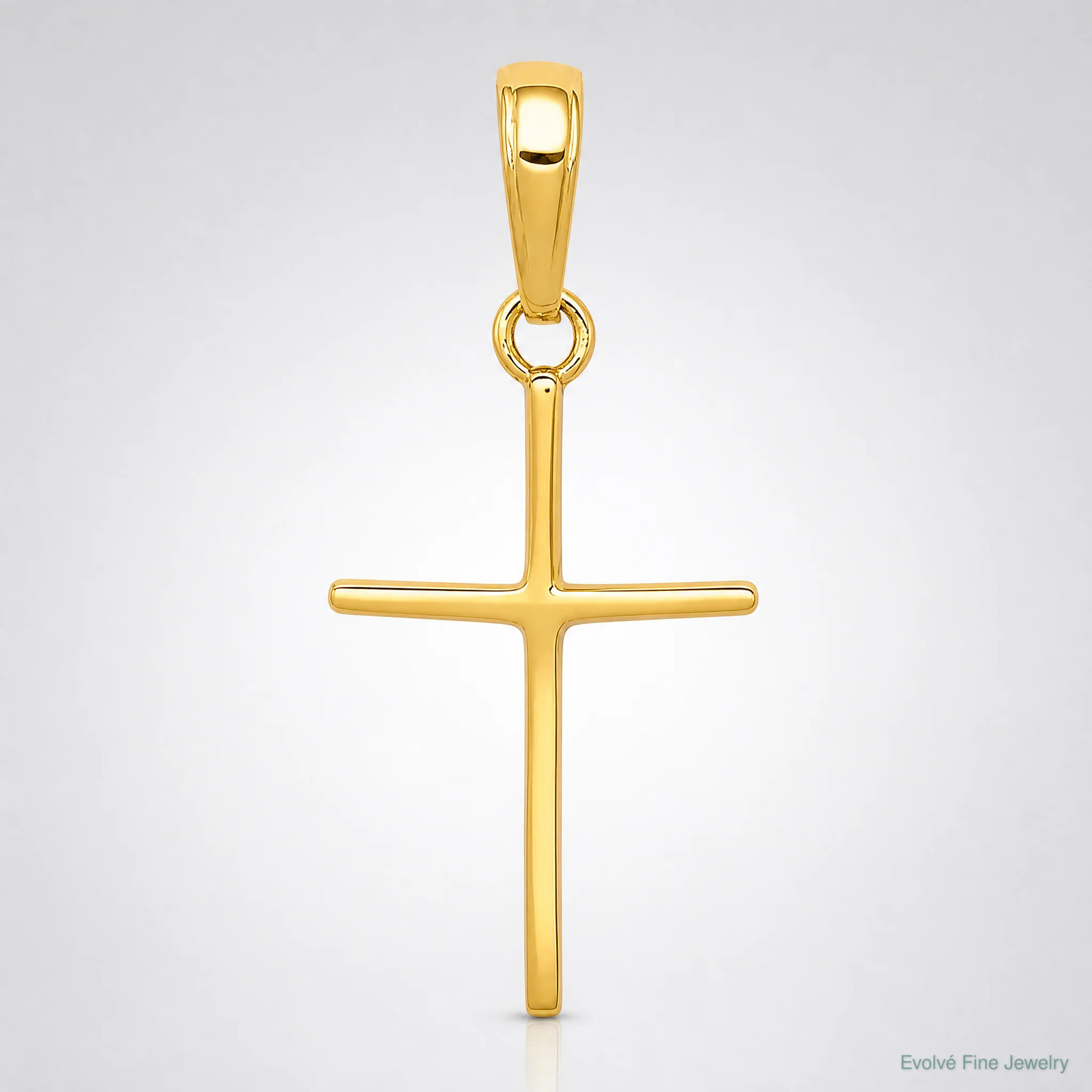 10K / 14K Yellow Gold Polished Cross Pendant