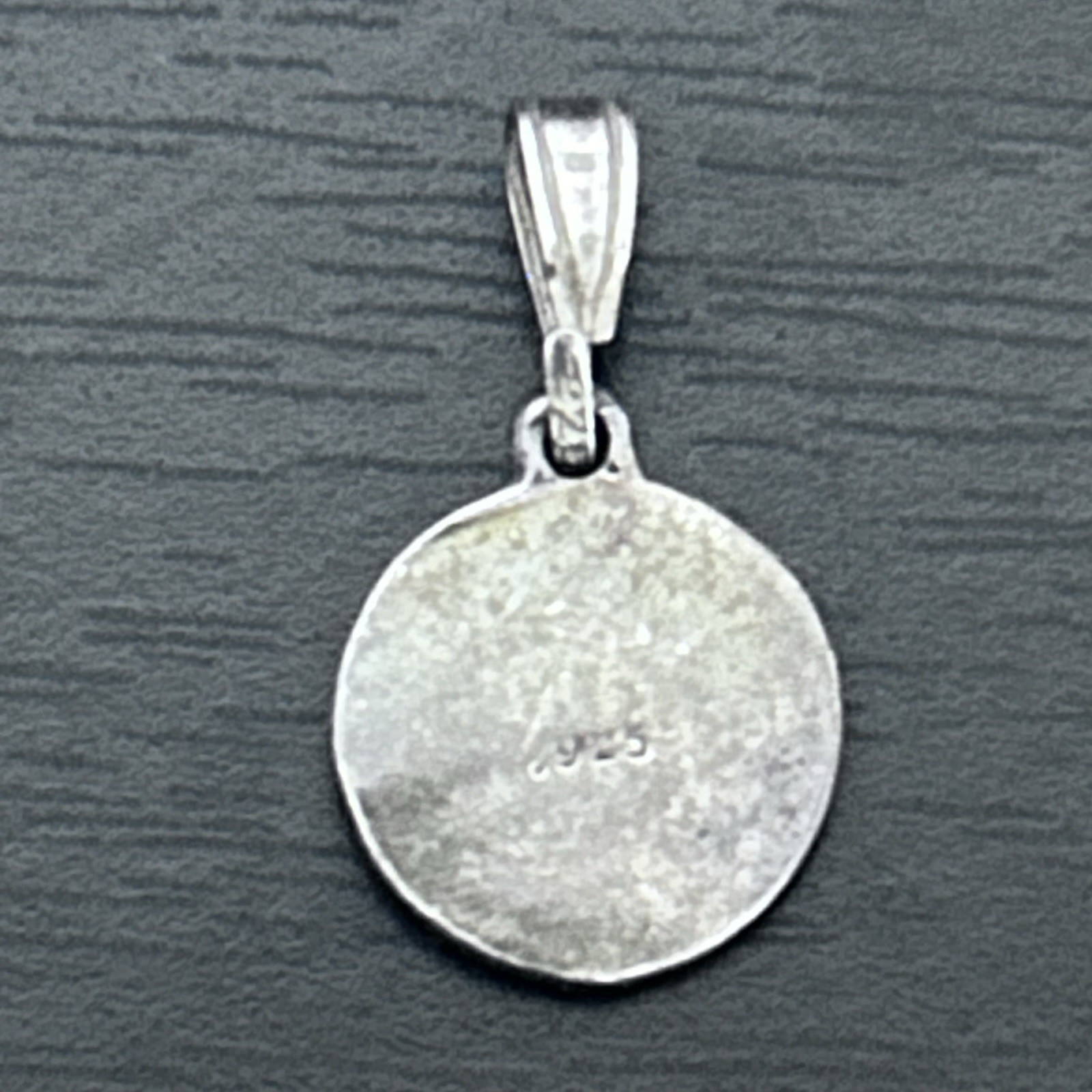 Vintage Cherub Angel Medallion Sterling Silver Small Charm 925 Oxidized