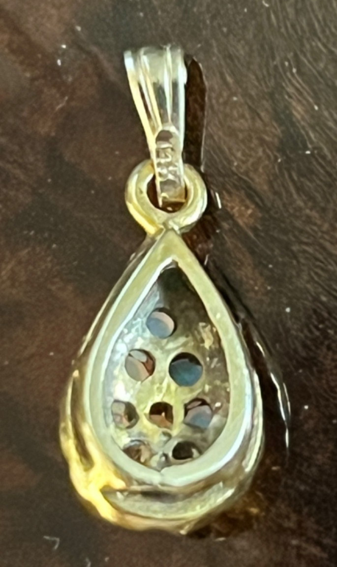 1960’s Vintage 14K Gold Natural Coober Pedy Opal Cluster Necklace Pendant 1.05g