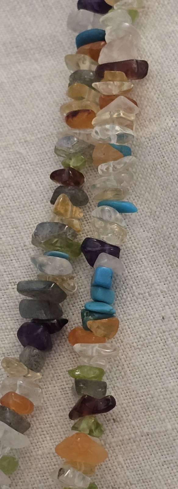 925 SI INDIA SEMIPRECIOUS MULTICOLORED GEMSTONE NECLACE 1980s/90s