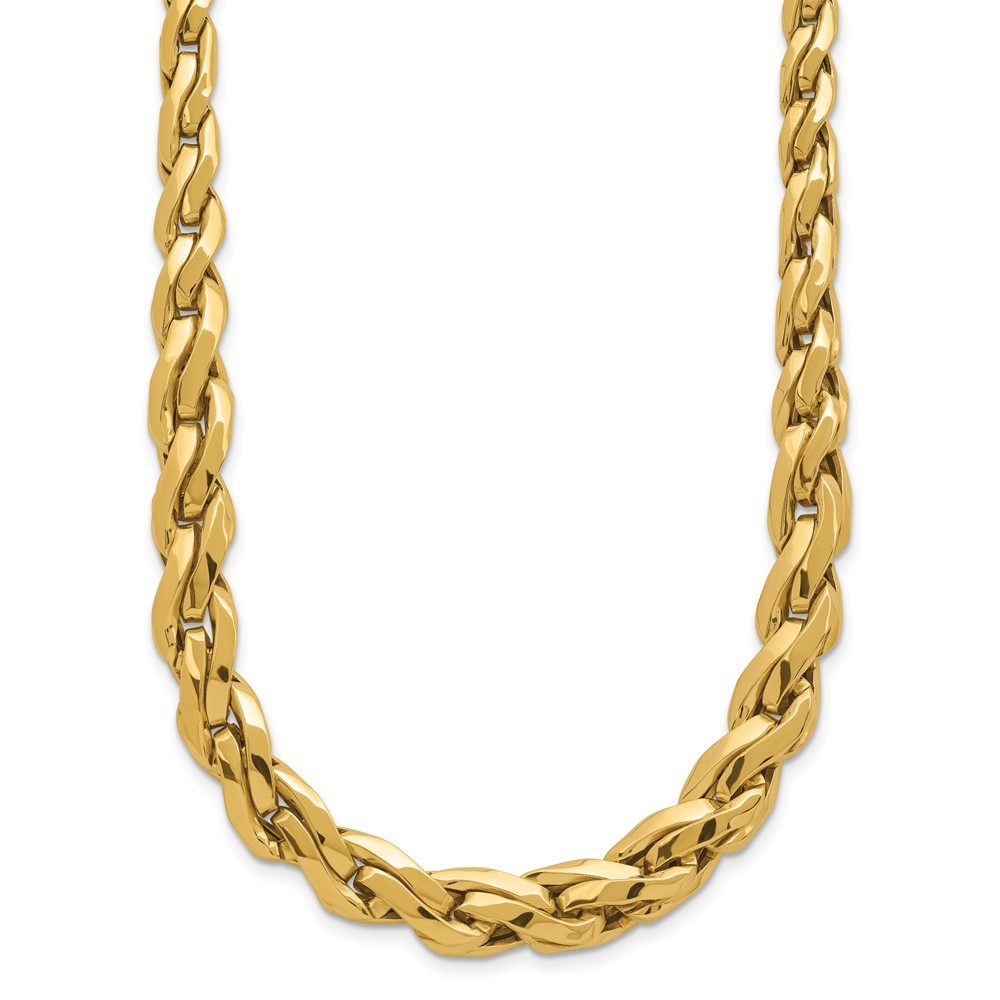 14k Yellow Gold Polished 7mm Graduated Fancy Link Necklace 18 In 14.99 g