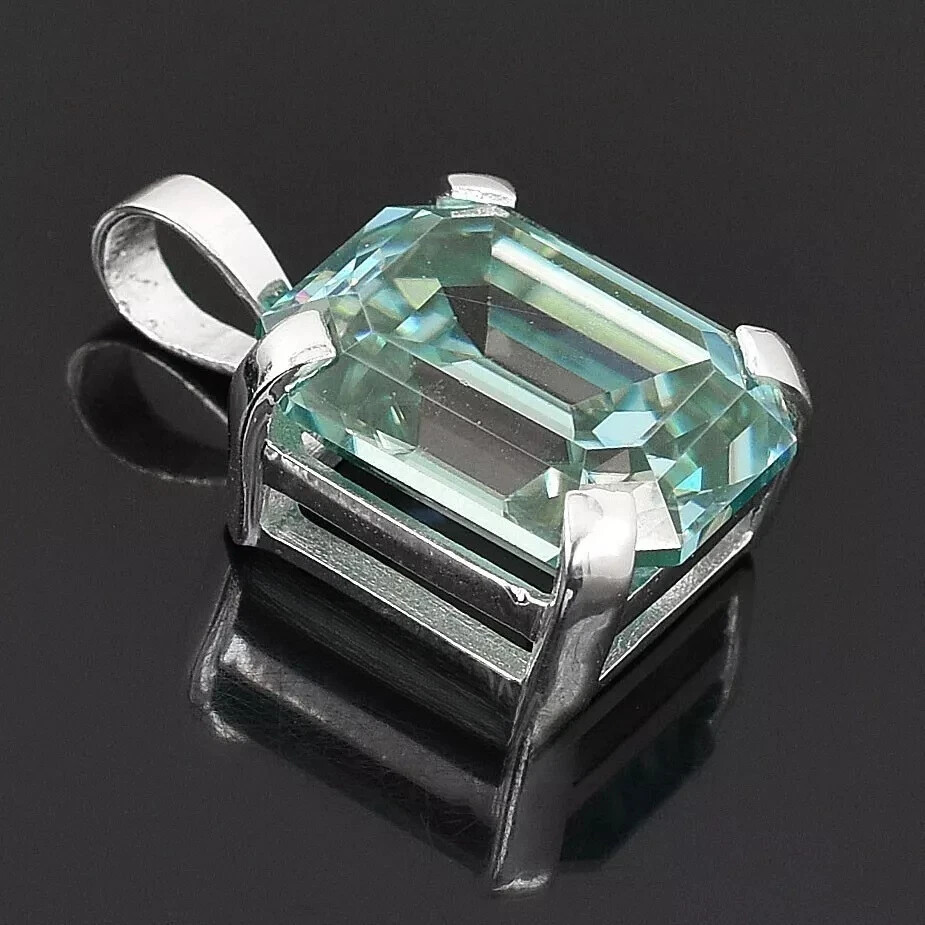 RARE 13.30 Ct Blue Treated Diamond Solitaire Pendant, Amazing Shine & Luster