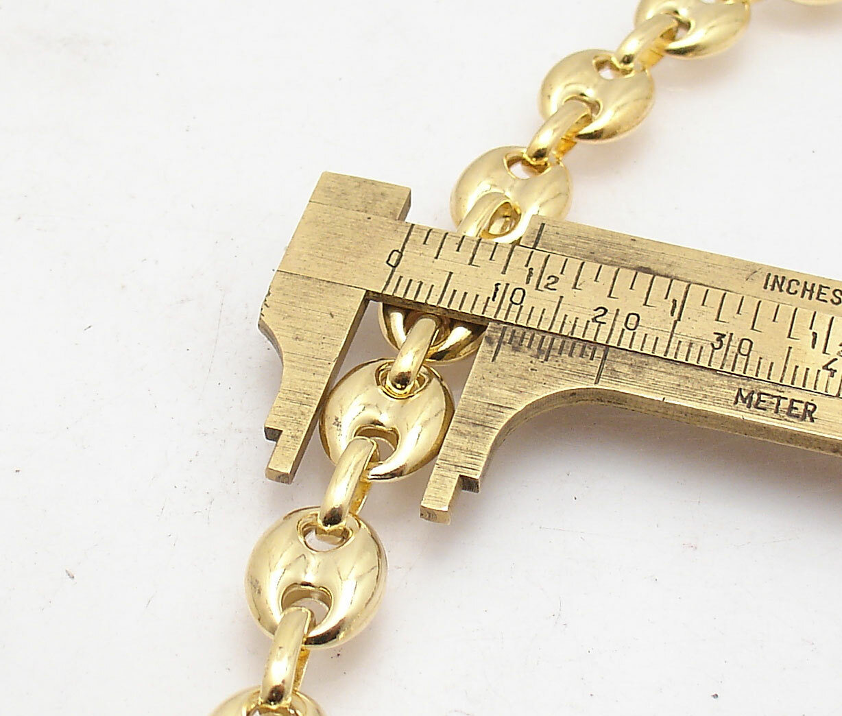 11mm Puffed Mariner Anchor Link Necklace Chain 14K Yellow Gold Plated 925 Silver